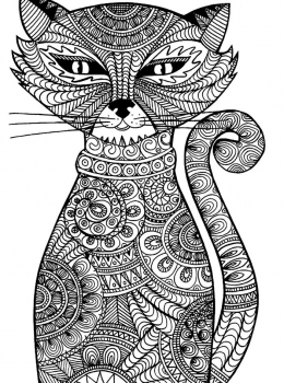 Public-Domain-Adult-Coloring-Page-Cat