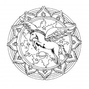 Public-Domain-mandala-to-color-animals-free-licorn