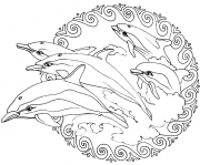 Public-Domain-mandala-to-color-animals-frees-dolphins